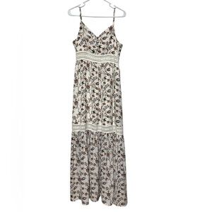NWT Floral Lace Crochet Maxi Dress Sz  8 Tiered Cottagecore Spring Wedding Guest